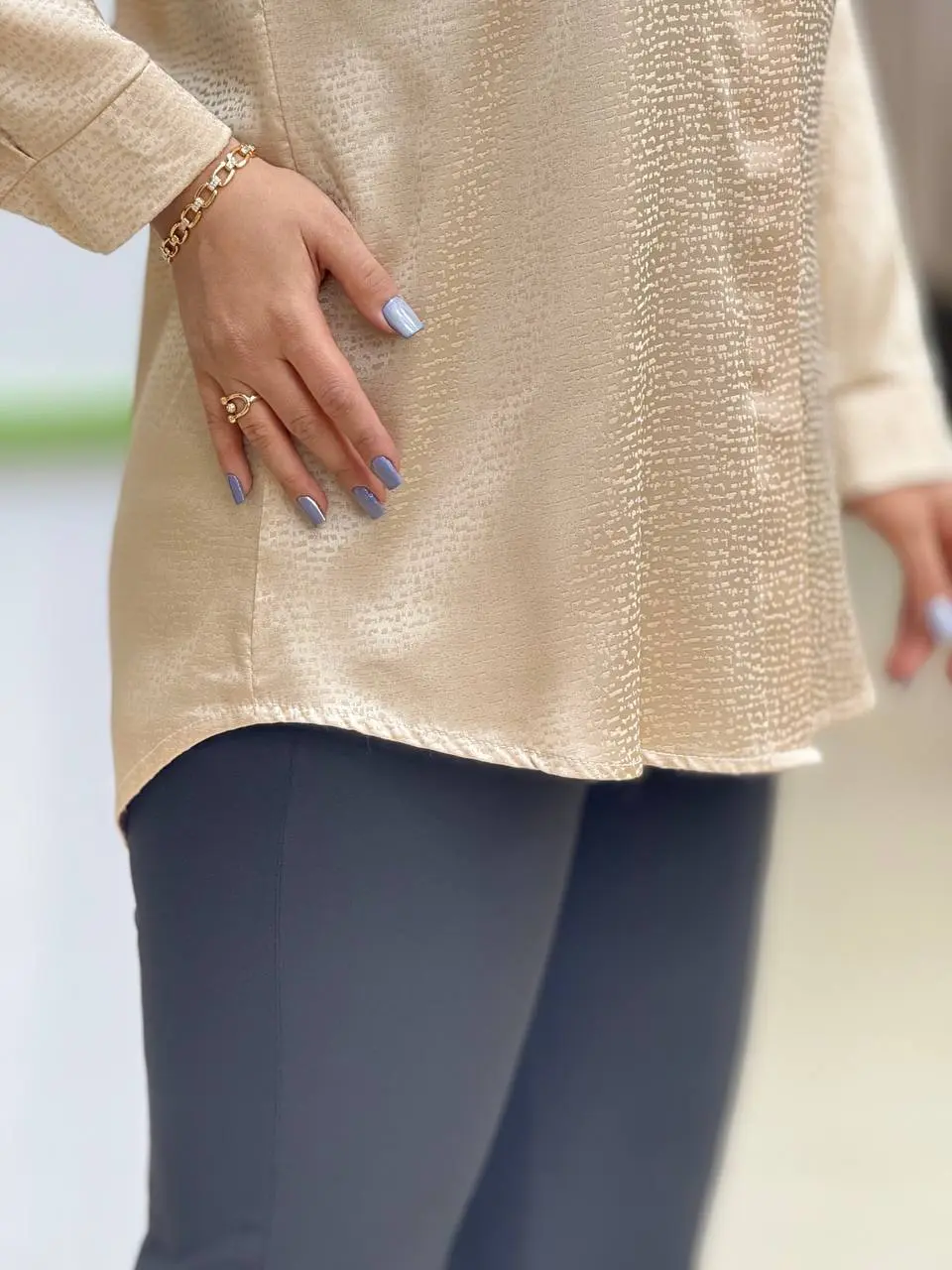 شومیز ساتن ژاکارد طرحدار اجری